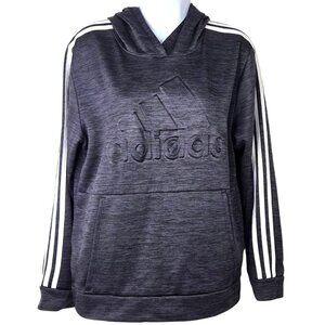 Adidas Boys Gray Pullover Hoodie XL 18-20 With Embossed Logo & Kangaroo Pocket